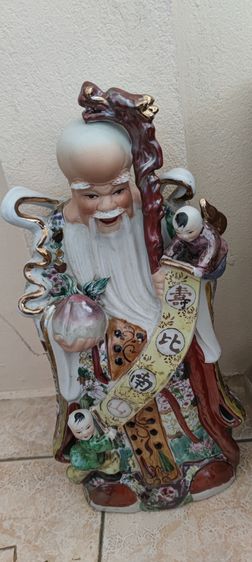 ฮก ลก ซิ่ว ขนาด16นิ้ว เซเรมิกเก่าเก็บกว่า30ปี สภาพสวยงาม ไม่เคยนำออกมาใช้ รูปที่ 16