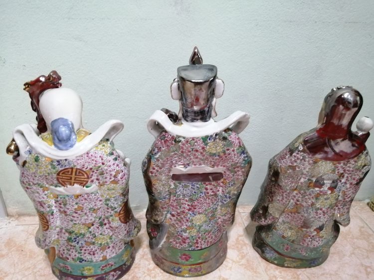 ฮก ลก ซิ่ว ขนาด16นิ้ว เซเรมิกเก่าเก็บกว่า30ปี สภาพสวยงาม ไม่เคยนำออกมาใช้ รูปที่ 2