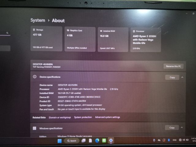 โน๊ตบุ๊ค มือสอง ( ปี 2019 )
Asus Tuf FX505DY 
 รูปที่ 5