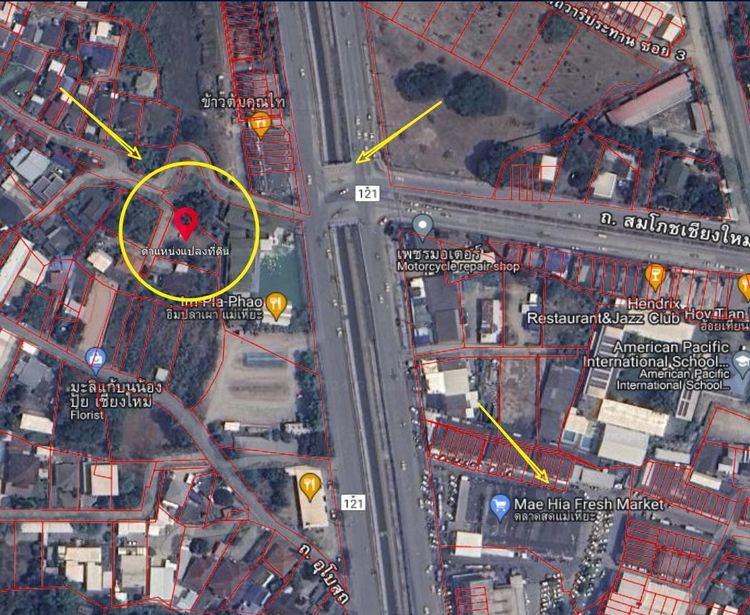 ขายที่ดินเปล่า 1 งาน 71.7 ตารางวา สามแยกตลาดสดแม่เหียะ มีทางเข้าออก