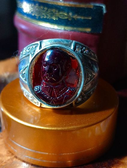 แหวนเนื้อเงินแท้หัวโกเมนแท้แกะ ร .5 เก่าโบราณงานมือแฮนด์เมดสภาพเยี่ยม รูปที่ 12