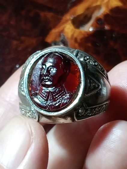 แหวนเนื้อเงินแท้หัวโกเมนแท้แกะ ร .5 เก่าโบราณงานมือแฮนด์เมดสภาพเยี่ยม รูปที่ 5