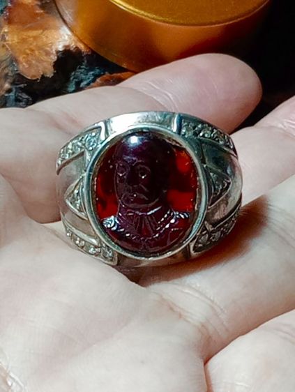 แหวนเนื้อเงินแท้หัวโกเมนแท้แกะ ร .5 เก่าโบราณงานมือแฮนด์เมดสภาพเยี่ยม รูปที่ 14