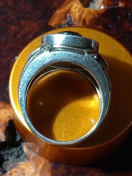 แหวนเนื้อเงินแท้หัวโกเมนแท้แกะ ร .5 เก่าโบราณงานมือแฮนด์เมดสภาพเยี่ยม รูปที่ 4