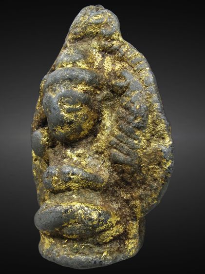 พระอุปคุตพิมพ์ใหญ่สองหน้า เนื้อชินเขียว กรุวัดวังบัว จ.เพชรบุรี  รูปที่ 2