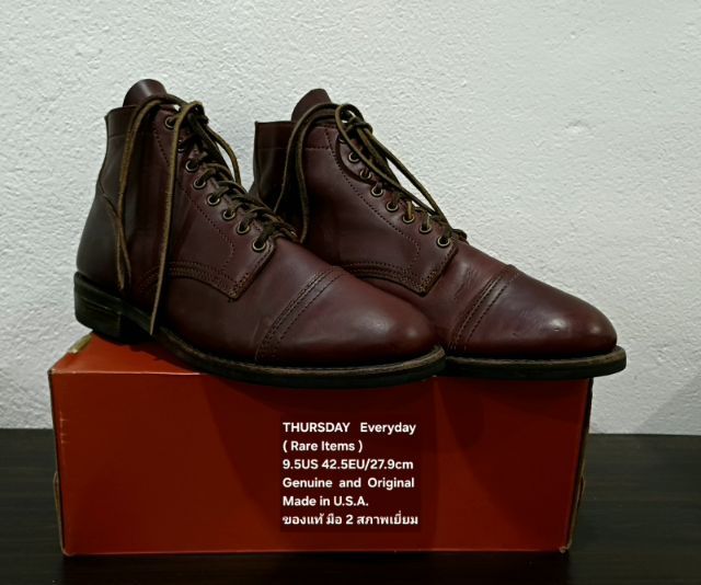 THURSDAY Everyday Boots, Men's 9.5US 42.5EU(27.9cm) Original ของแท้ มือ 2 สภาพเยี่ยม, รองเท้า THURSDAY หนังแท้ พื้นเต็ม สวยมาก (Rare Items) รูปที่ 4