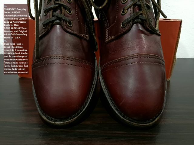 THURSDAY Everyday Boots, Men's 9.5US 42.5EU(27.9cm) Original ของแท้ มือ 2 สภาพเยี่ยม, รองเท้า THURSDAY หนังแท้ พื้นเต็ม สวยมาก (Rare Items) รูปที่ 7