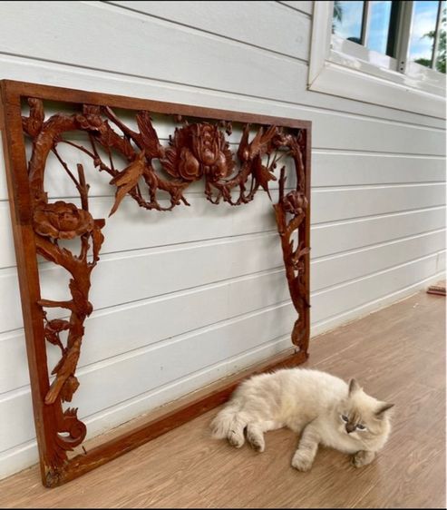 กรอบไม้สลักไม้สัก รูปที่ 3