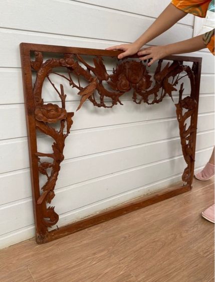 กรอบไม้สลักไม้สัก รูปที่ 2