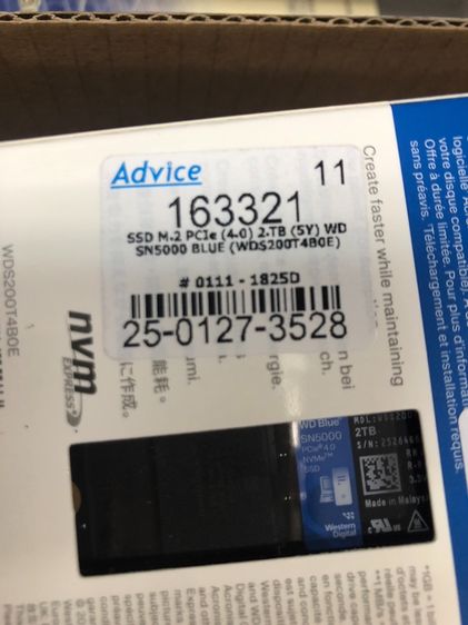 HDD 2 TB SSD M.2 PCIe 4.0 WD SN5000 BLUE (WDS200T4B0E) NVMe M.2 2280 รูปที่ 2