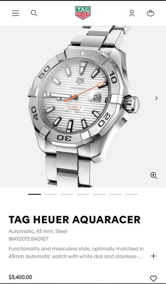 Tag heuer aquaracer white dial รูปที่ 12