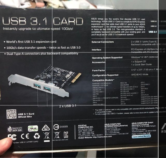 PORT CARD ASUS USB 3.1 Type-A  รูปที่ 2