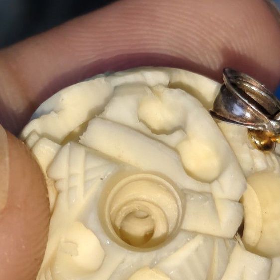 🔖จี้เงินแท้ วัสดุธรรมชาติแกะสลักลาย ซ้อนกัน 4 ชั้น งานหายาก จากต่างประเทศ รูปที่ 10