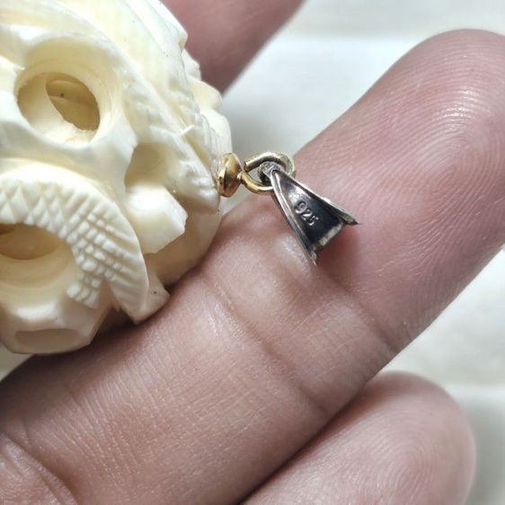 🔖จี้เงินแท้ วัสดุธรรมชาติแกะสลักลาย ซ้อนกัน 4 ชั้น งานหายาก จากต่างประเทศ รูปที่ 3