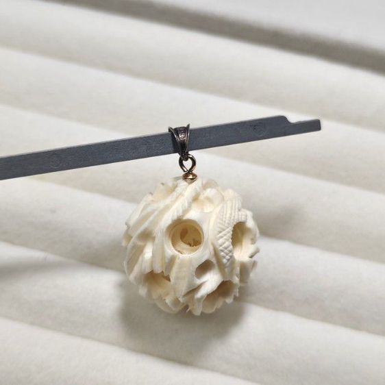 🔖จี้เงินแท้ วัสดุธรรมชาติแกะสลักลาย ซ้อนกัน 4 ชั้น งานหายาก จากต่างประเทศ รูปที่ 5