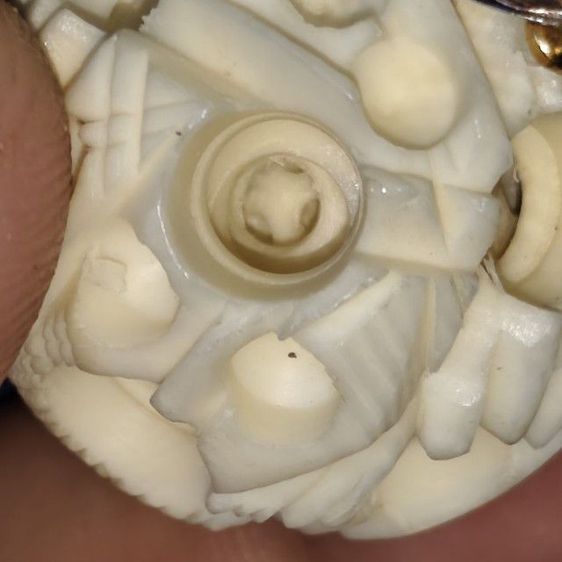 🔖จี้เงินแท้ วัสดุธรรมชาติแกะสลักลาย ซ้อนกัน 4 ชั้น งานหายาก จากต่างประเทศ รูปที่ 8