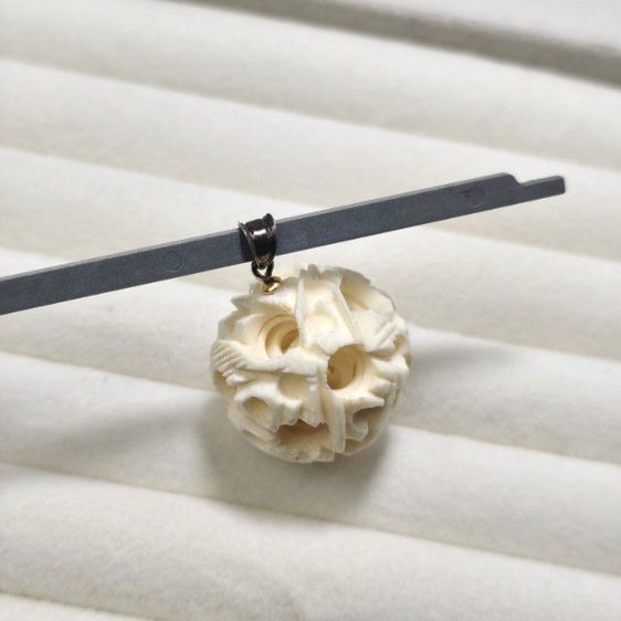 🔖จี้เงินแท้ วัสดุธรรมชาติแกะสลักลาย ซ้อนกัน 4 ชั้น งานหายาก จากต่างประเทศ รูปที่ 9