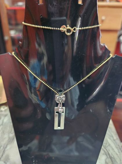 สร้อยคอเงิน 925แท้ งานเงินชุบทองคำขาว