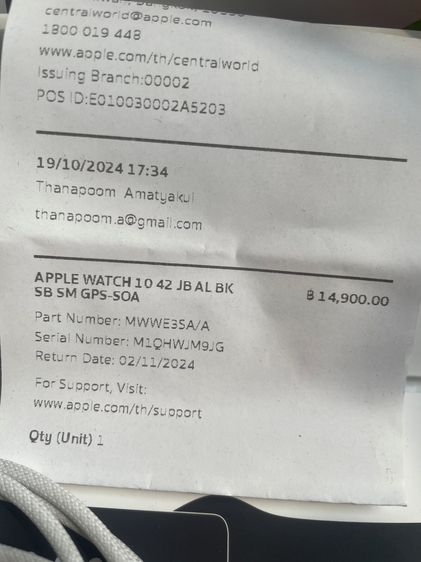 Apple Watch 42mm Series10 ดําJet-black batt 94 ไม่ลด งดต่อราคา ครับ รูปที่ 9