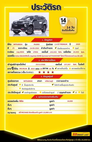 Mitsubishi Pajero Sport 2020 2.4 GT Premium Utility-car ดีเซล ไม่ติดแก๊ส เกียร์อัตโนมัติ ดำ รูปที่ 2