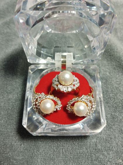 ชุด แหวนต่างหูมุก ประดับเพชรแท้ ตัวเรือนทอง 18k สวยมากๆ รูปที่ 16