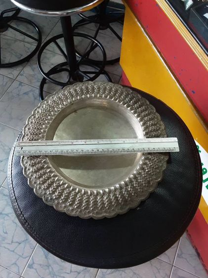 ขันเก่า งาน กะไหล่เงิน ตราเงินที่1พิเศษ รูปที่ 3
