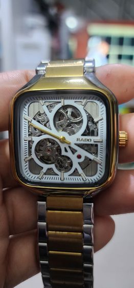 RADO Skeleton Automatic หน้าปัดโชว์เครื่อง ตัวเรือนเหลี่ยม สีทูโทนทอง-เงิน รูปที่ 5