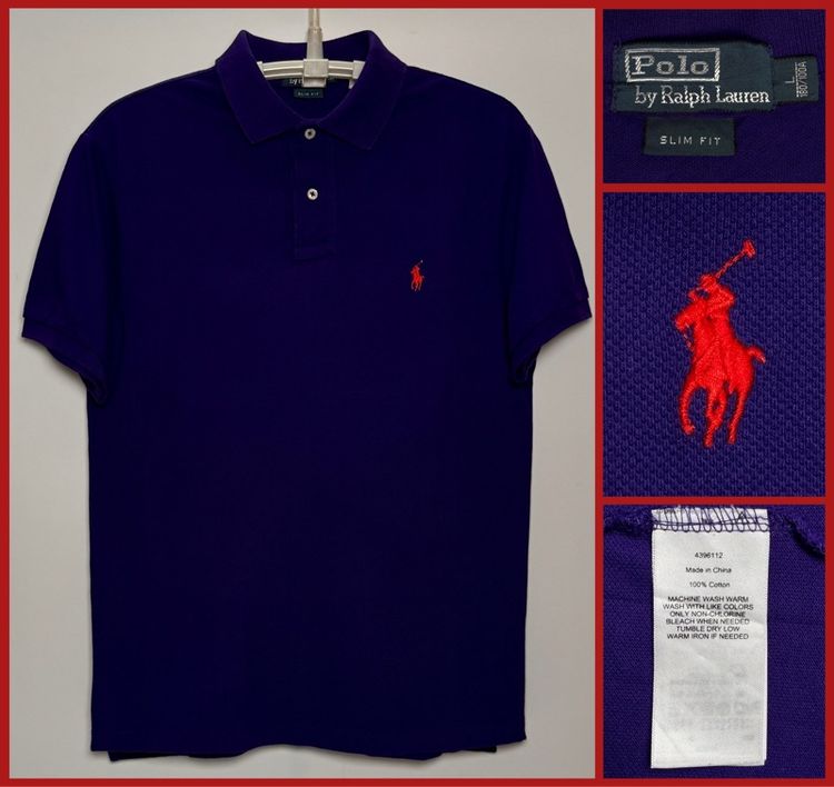 แขนสั้น เสื้อโปโล ⚠️เหมือนใหม่‼️เสื้อ POLO RALPH LAUREN ของแท้ ทรง SLIM FIT
