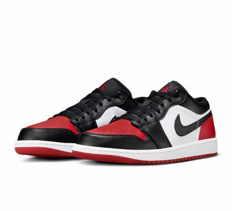 รองเท้าผ้าใบ หนังสังเคราะห์ UK 7 | EU 40 2/3 | US 8.5 รองเท้า Nike Jordan 1 low ดำแดง.