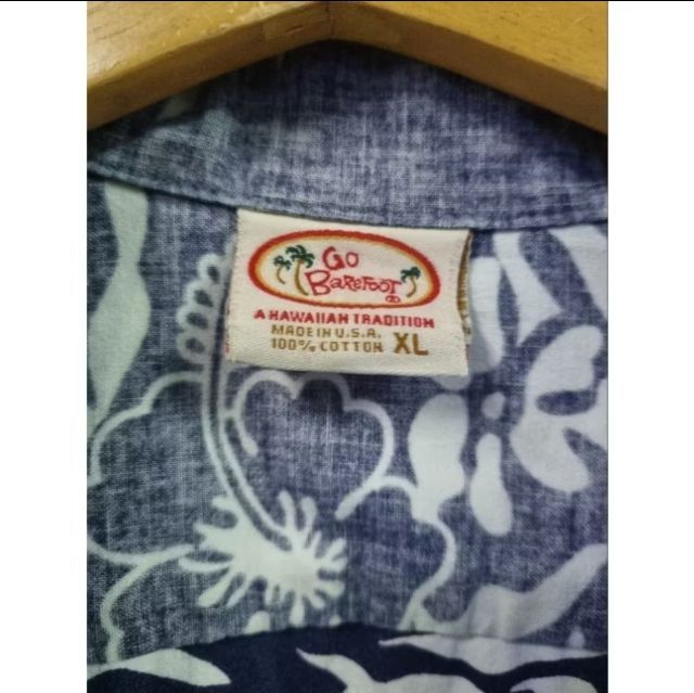 เสื้อเชิ๊ต,เสื้อฮาวาย Hawaii, vintage, ยี่ห้อ Go bearfoot อก 52", ยาว 31" รูปที่ 5