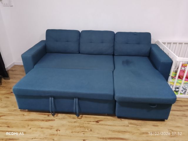 น้ำเงิน ผ้า 3 ที่นั่ง โซฟา Koncept 