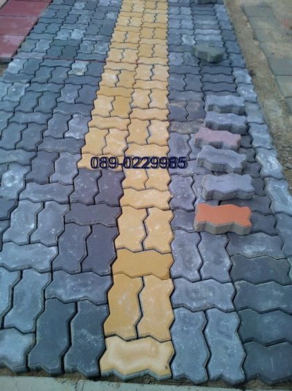 แผ่นปูพื้นตัวหนอน บล๊อคปูหญ้า ขอบคันหิน แผ่นปูทางเท้า 0890229985ไลท์ รูปที่ 3