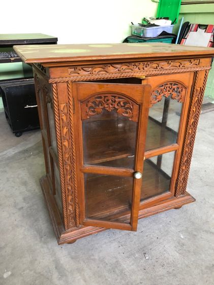 เฟอร์นิเจอร์เก่า ตู้ไม้สักงานเก่า สูง 80 เซนติเมตร