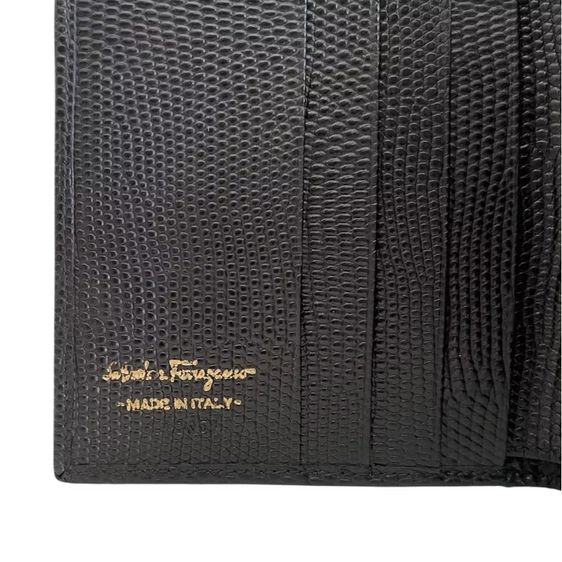 Salvatore Ferragamo Leather Wallet Purse Authentic Vintage Black กระเป๋าสีดำ กระเป๋าสตางค์สีดำ สีดำ รูปที่ 5