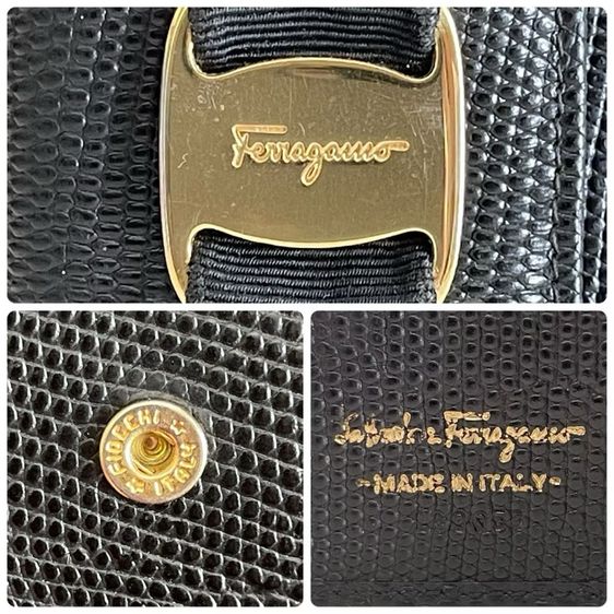 Salvatore Ferragamo Leather Wallet Purse Authentic Vintage Black กระเป๋าสีดำ กระเป๋าสตางค์สีดำ สีดำ รูปที่ 9