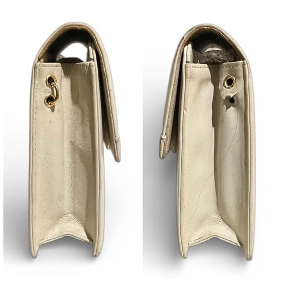 Dior Vintage Beige Leather Bag กระเป๋าสีเบจ กระเป๋าสีครีม รูปที่ 8