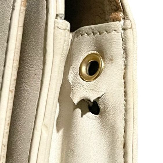 Dior Vintage Beige Leather Bag กระเป๋าสีเบจ กระเป๋าสีครีม รูปที่ 9