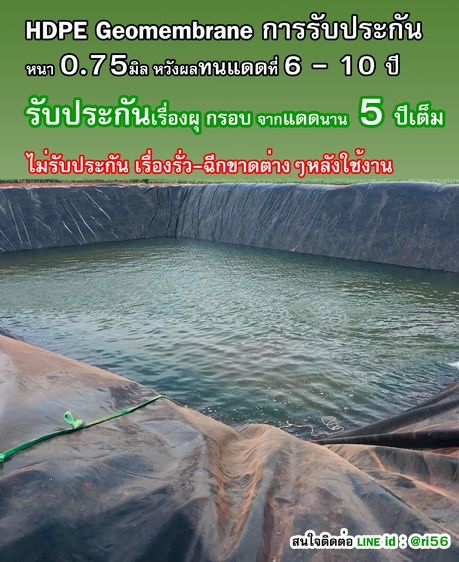 ผ้ายางปูบ่อ พลาสติกปูบ่อ แผ่นใหญ่ LDPE และ HDPE รีดเชื่อมสำเร็จ คลี่ปูเองได้ หนา 0.30 - 0.75มิล รูปที่ 8