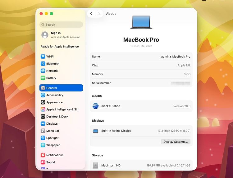 MacBook Pro 13-inch M2 2022 Ram8GB SSD256GB SpaceGray รูปที่ 12