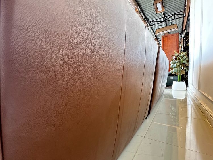 โซฟาแอล แบรนด์ JAS เบาะหนังแท้ผิวสัมผัสสีน้ำตาล รูปที่ 6