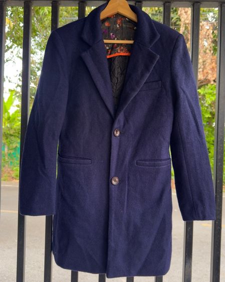 โค้ทยาวทรงคลาสสิก สีกรมเข้ม (Navy Long Coat) Size M