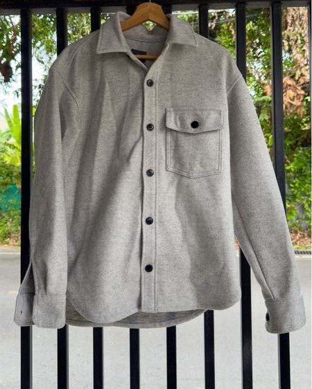 HM Overshirt สีเทาอ่อน Size M