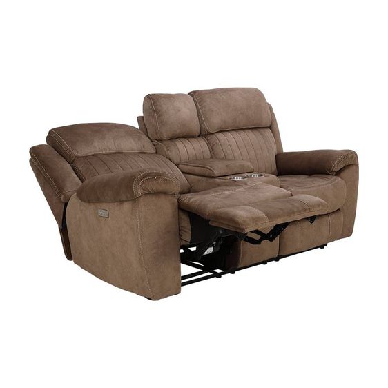 SOFA โซฟาปรับเอนนอนด้วยระบบไฟฟ้า (ราคาพิเศษ) นุ่มนั่งสบาย แบบผ้า 2 ที่นั่ง สีน้ำตาล รูปที่ 2