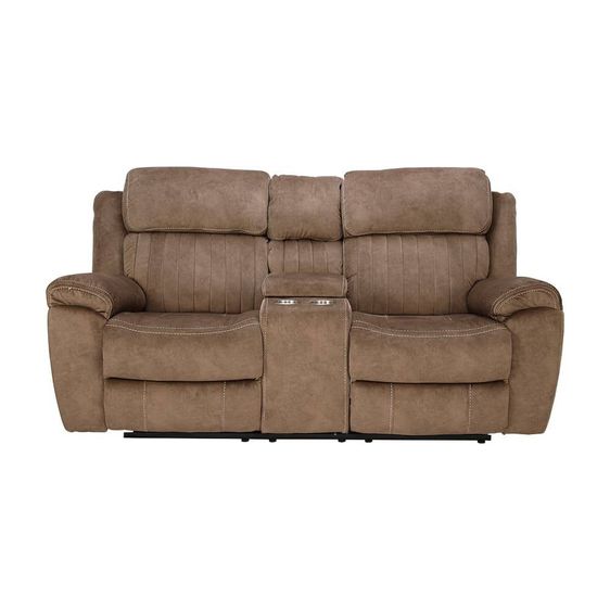 SOFA โซฟาปรับเอนนอนด้วยระบบไฟฟ้า (ราคาพิเศษ) นุ่มนั่งสบาย แบบผ้า 2 ที่นั่ง สีน้ำตาล รูปที่ 5