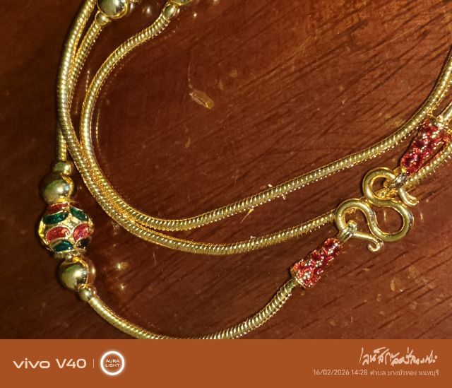 สร้อยคอทองไมครอนตอกโค๊ตตะขอลงยาสุโขทัย รูปที่ 4