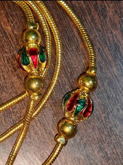 สร้อยคอทองไมครอนตอกโค๊ตตะขอลงยาสุโขทัย