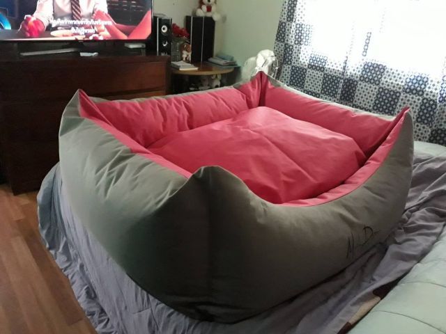 ขายที่นอนสุนัข ยี่ห้อหมาดำ สีชมพู สวยขนาดใหญ่ xl สำหรับสุนัขได้ทุกสายพันธ์