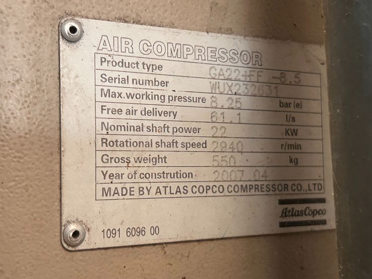 ขายปั๊มลม ขนาด 15 และ 30 แรงม้า สภาพมือสอง รูปที่ 6