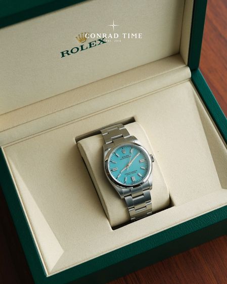 New Rolex Oyster Perpetual 126000 Turquoise Blue Dial Oyster Steel 2026 36mm. Fullset 