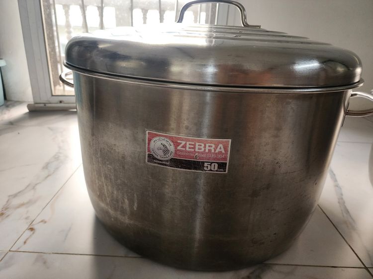 หม้อม้าลายสเตนเลสฟู้ดเกรด SUS 304 ขนาด 50cm. รูปที่ 2